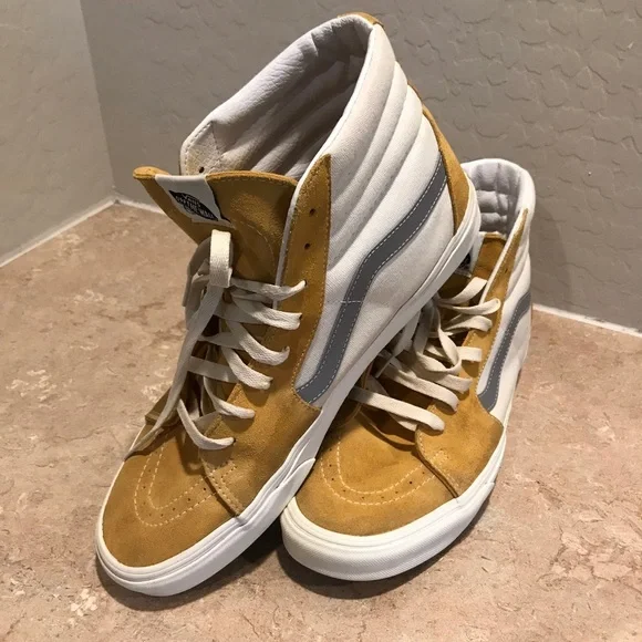 Vans Sk8-Hi White Yellow Shoes - Picture 7 of 10